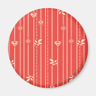Supergirl Leaf Pattern Red Magnet