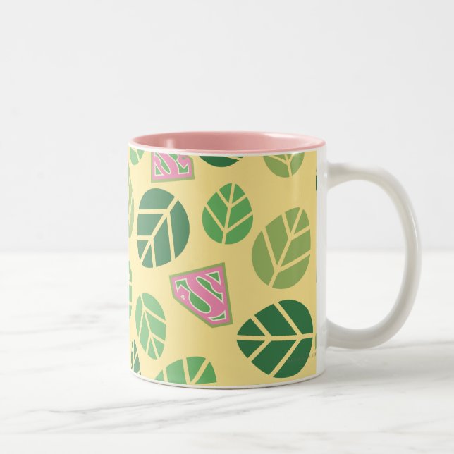 Supergirl Leaf Pattern Zweifarbige Tasse (Rechts)