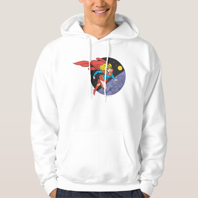 Supergirl Leaps in Space Hoodie (Vorderseite)