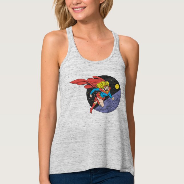Supergirl Leaps in Space Tank Top (Vorderseite)