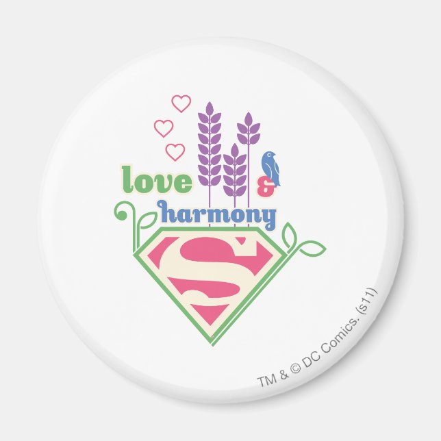 Supergirl Liebe & Harmonie Magnet (Vorne)
