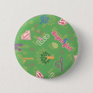 Supergirl-Liebe-Muster Button
