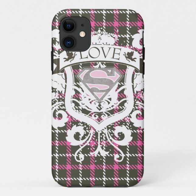 Supergirl-Liebe-Wappen Case-Mate iPhone Hülle (Rückseite)