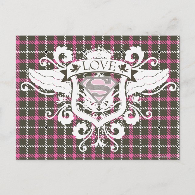 Supergirl-Liebe-Wappen Postkarte (Vorderseite)