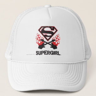 Supergirl Logo Black Flaming Gitarren Truckerkappe