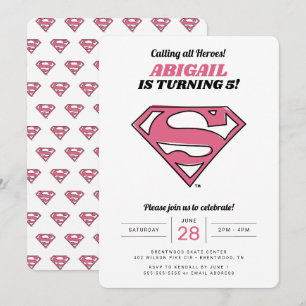 Supergirl Logo Girls Invitation Anniversaire