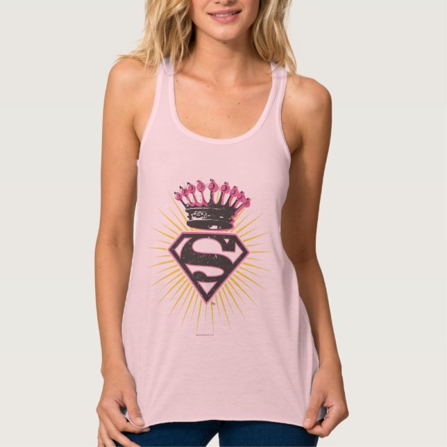 Supergirl-Logo mit Krone Tank Top (Vorderseite)