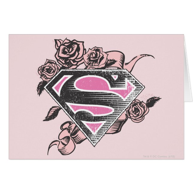 Supergirl-Logo mit Rose (Vorderseite (Horizontal))