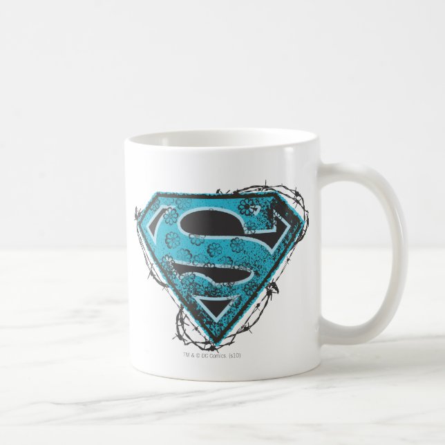 Supergirl-Logo-Stacheldraht und Blume Kaffeetasse (Rechts)