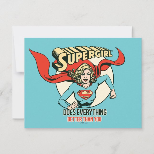 Supergirl macht alles besser als du mitteilungskarte (Vorderseite)