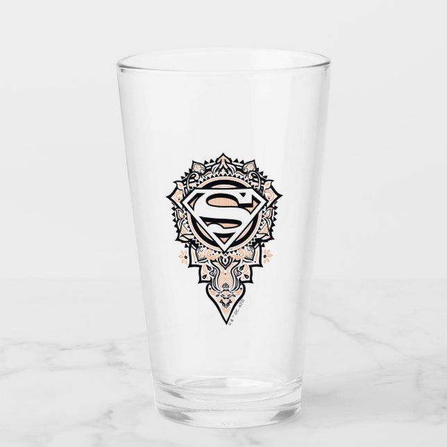 Supergirl Mandala Graphic Glas (Vorderseite)