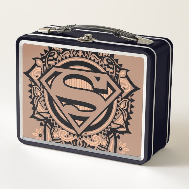 Supergirl Mandala Graphic Metall Brotdose (Vorderseite)