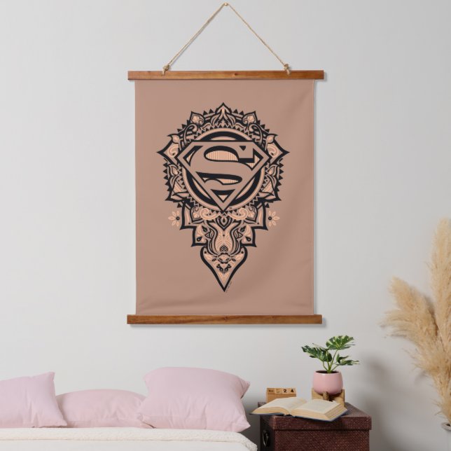 Supergirl Mandala Graphic Wandteppich Mit Holzrahmen (Schlafzimmer)