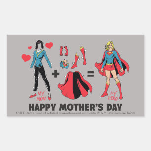 Supergirl Meine Mutter = Mein Held Rechteckiger Aufkleber