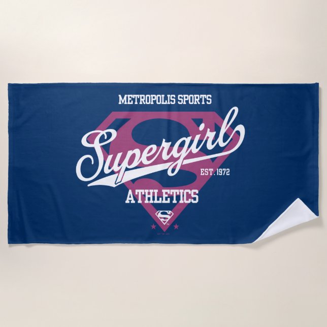 Supergirl Metropolis Sportathletik Grafik Strandtuch (Vorderseite)
