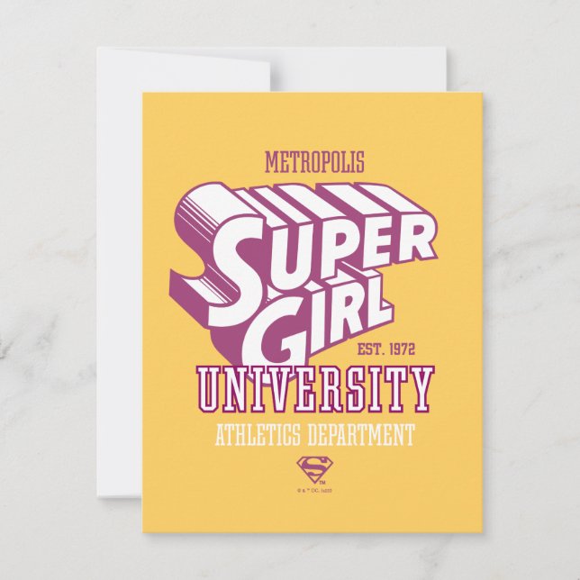 Supergirl Metropolis University Athletics Dept. Mitteilungskarte (Vorderseite)
