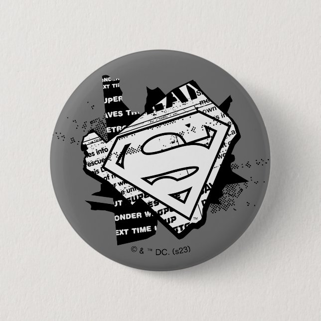 Supergirl Newsprint S-Shield Button (Vorderseite)