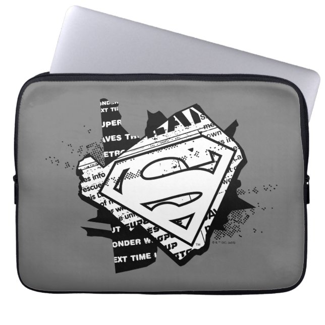 Supergirl Newsprint S-Shield Laptopschutzhülle (Vorderseite)