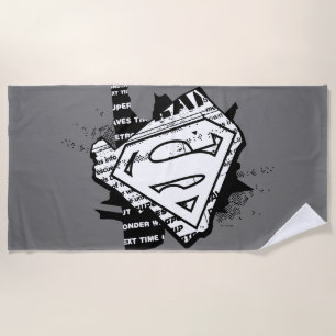 Supergirl Newsprint S-Shield Strandtuch