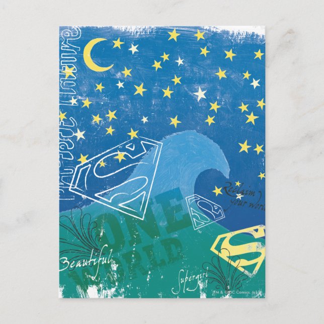 Supergirl One World Postkarte (Vorderseite)