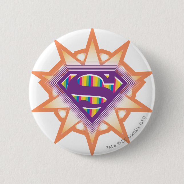 Supergirl Orange Sternexplosion Button (Vorderseite)