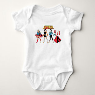 Supergirl Paper Doll Graphic Baby Strampler