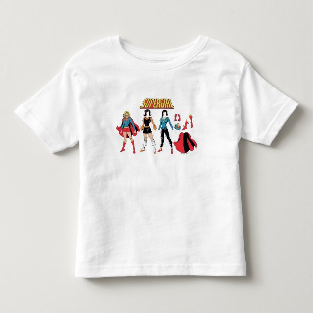 Supergirl Paper Doll Graphic Kleinkind T-shirt (Vorderseite)