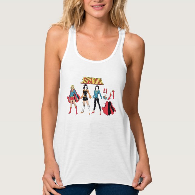 Supergirl Paper Doll Graphic Tank Top (Vorderseite)