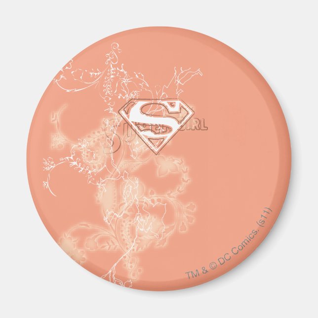 Supergirl Peach floral Muster Magnet (Vorne)