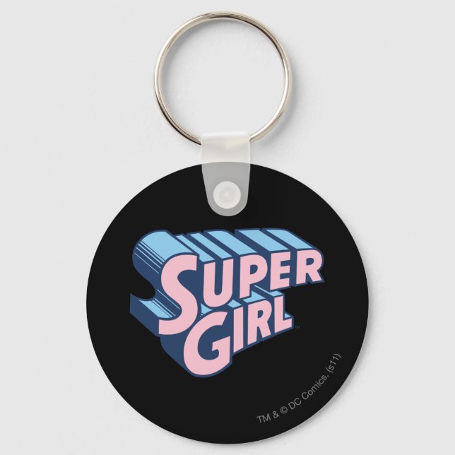 Supergirl Pink and Blue Logo Schlüsselanhänger (Vorderseite)