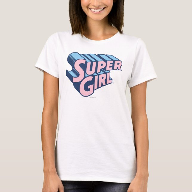 Supergirl Pink and Blue Logo T-Shirt (Vorderseite)