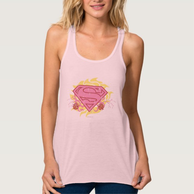 Supergirl Pink Blume Tank Top (Vorderseite)