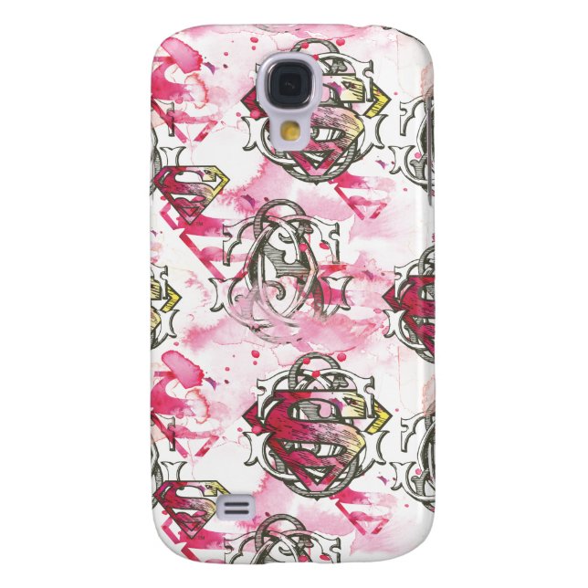 Supergirl Pink Ink Pattern Case-Mate Samsung Galaxy Hülle (Rückseite)
