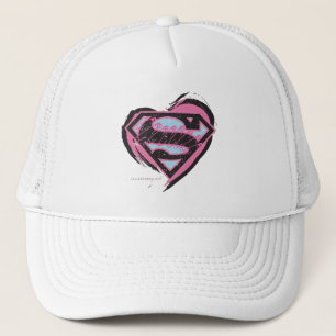Supergirl-Pink-Logo im Herzen Truckerkappe