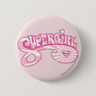 Supergirl Pink Logo Star Burg Button