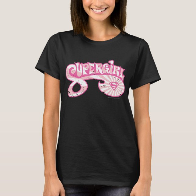 Supergirl Pink Logo Star Burg T-Shirt (Vorderseite)