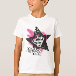 Supergirl Pink Spray Paint Star T-Shirt