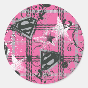 Supergirl Pink Spritzer Square Runder Aufkleber