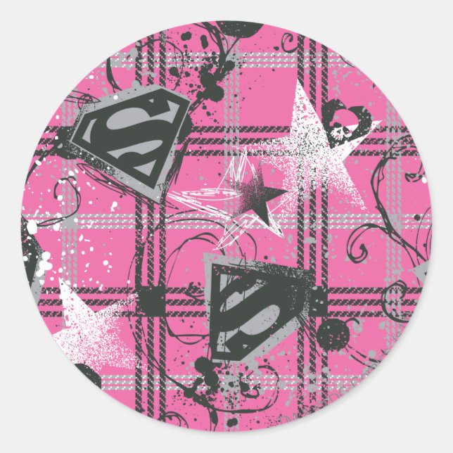 Supergirl Pink Spritzer Square Runder Aufkleber (Vorderseite)