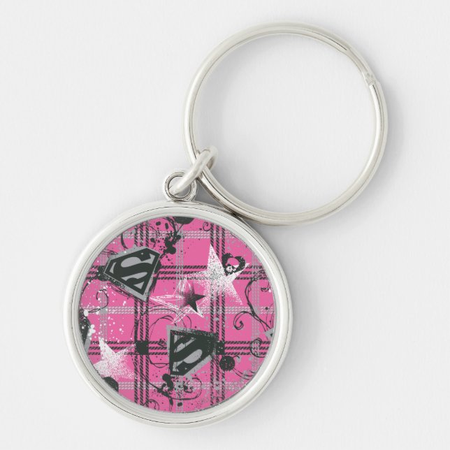 Supergirl Pink Spritzer Square Schlüsselanhänger (Vorne)