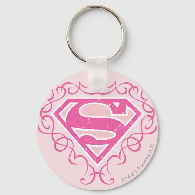 Supergirl Pink Stripes Schlüsselanhänger (Vorderseite)