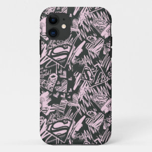 Supergirl Pink und Black Scribbles Case-Mate iPhone Hülle