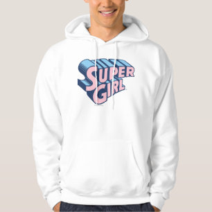 Supergirl Pink und Blue Logo Hoodie