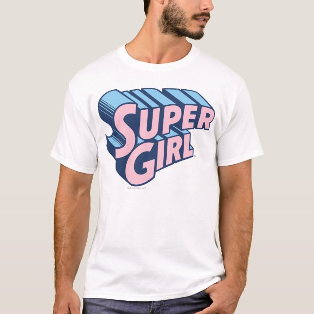 Supergirl Pink und Blue Logo T-Shirt (Vorderseite)