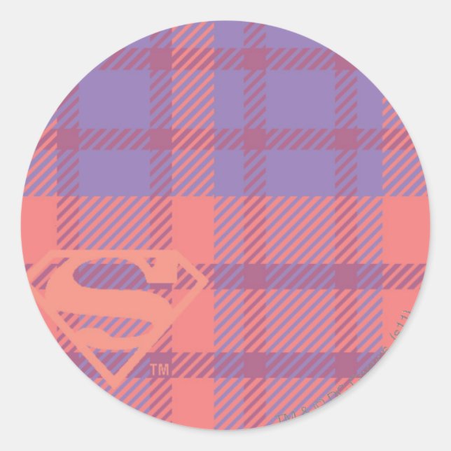 Supergirl Pink und Lila Muster Runder Aufkleber (Vorderseite)