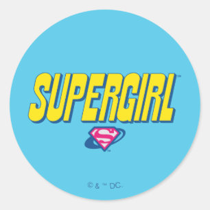 Supergirl Pop-Logo Runder Aufkleber