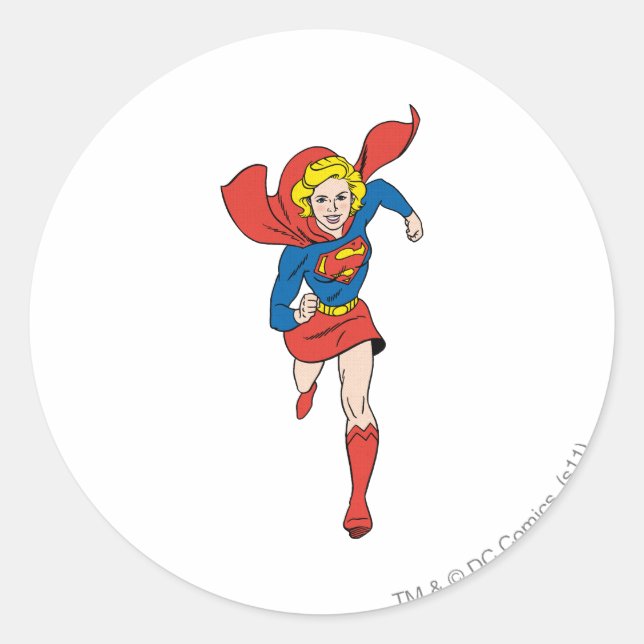 Supergirl-Pose 8 Runder Aufkleber (Vorderseite)