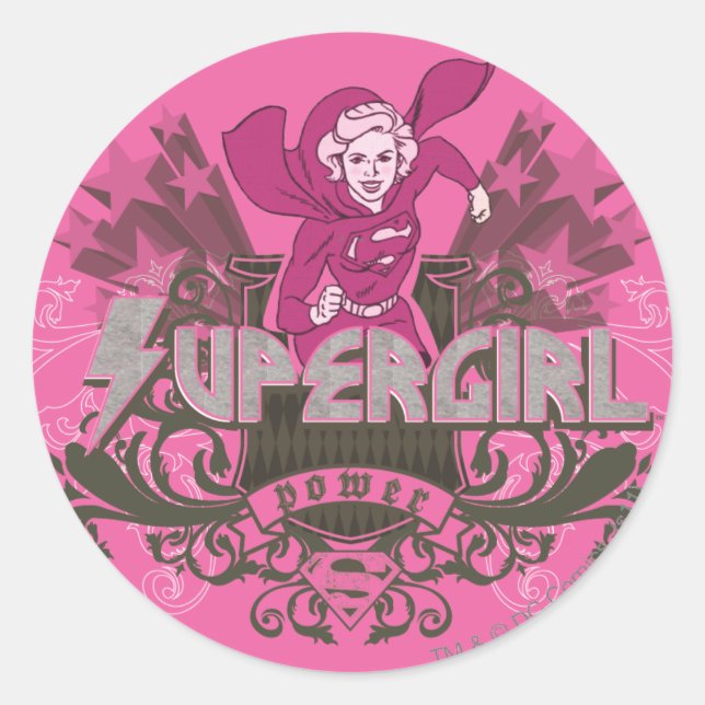 Supergirl-Power 2 Runder Aufkleber (Vorderseite)