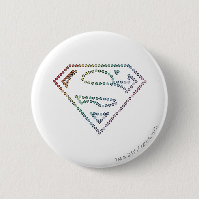 Supergirl Rainbow Outline Logo Button (Vorderseite)