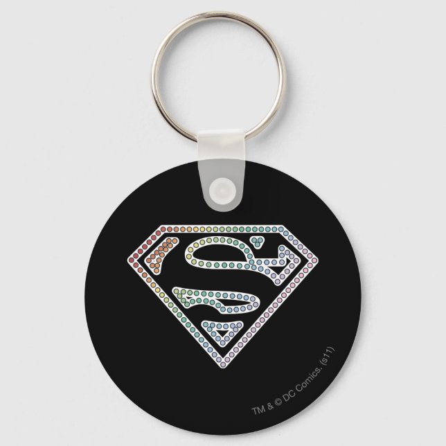 Supergirl Rainbow Outline Logo Schlüsselanhänger (Vorderseite)